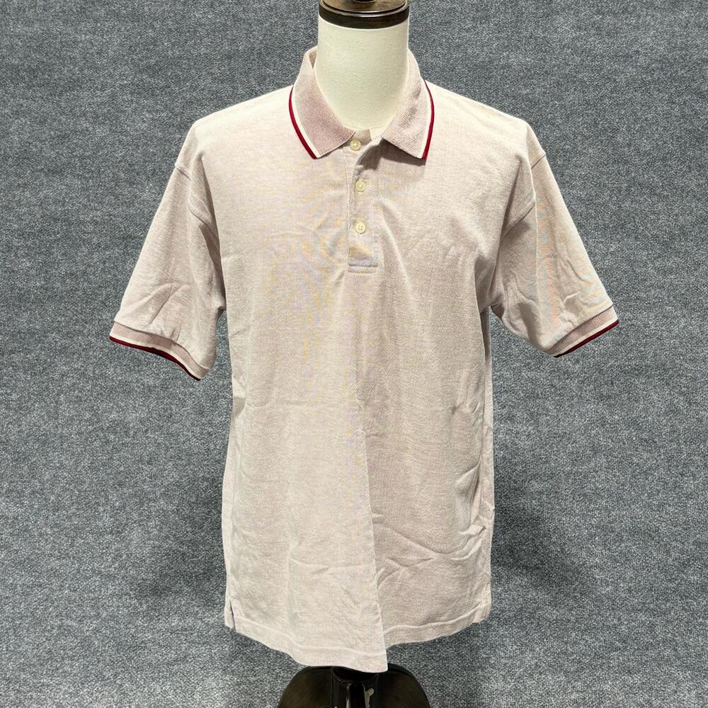 McIntosh & Seymour Polo Shirt Mens Medium Beige Soccer Rugby Short Sleeve Knit